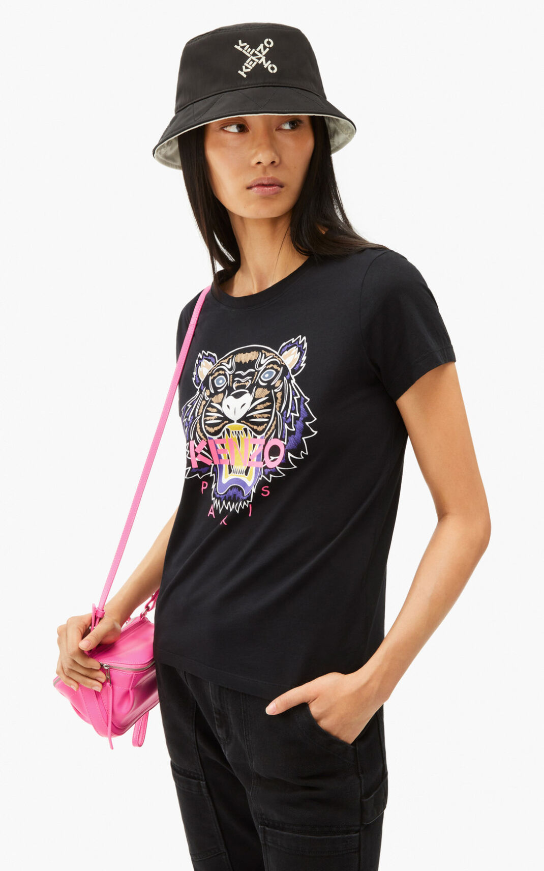 Kenzo Tiger T Shirt Black For Womens 1340TVPOD